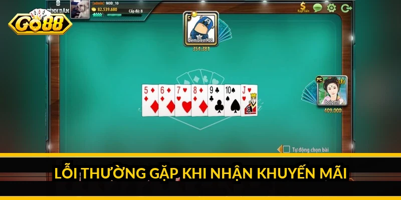 Lỗi thường gặp khi nhận khuyến mãi